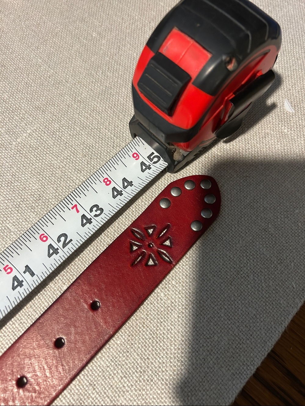 Women’s red leather belt XL - Picture 4 of 6